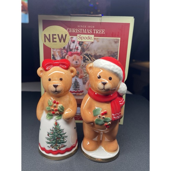 Spode Other - Spode Christmas Tree Salt and Pepper‎ Shakers Teddy Bear New in Box